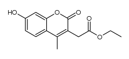 3-(2'-ethoxycarbonyl)methyl-7-hydroxy-4-methylcoumarin结构式