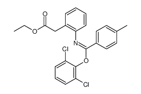 (2-{[1-(2,6-Dichloro-phenoxy)-1-p-tolyl-meth-(Z)-ylidene]-amino}-phenyl)-acetic acid ethyl ester Structure