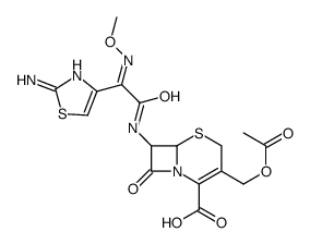 3-(acetyloxymethyl)-7-[[(2Z)-2-(2-amino-1,3-thiazol-4-yl)-2-methoxyiminoacetyl]amino]-8-oxo-5-thia-1-azabicyclo[4.2.0]oct-2-ene-2-carboxylic acid Structure