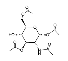 2-(乙酰氨基)-2-脱氧-BETA-D-吡喃葡萄糖 1,3,6-三乙酸酯结构式