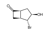 3α-hydroxy-2β-bromo-1βH,5βH-bicyclo[3.2.0]heptan-6-one结构式