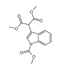 dimethyl 2-(1-methoxycarbonylindol-3-yl)propanedioate结构式