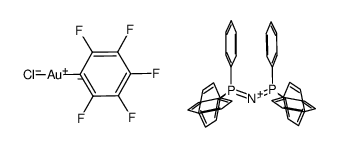 bis(triphenylphosphane)iminium(pentafluorophenyl)chlorogold(I)结构式