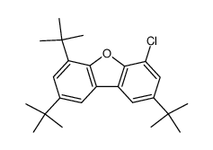 1-chloro-3,6,8-tritertbutyldibenzofuran结构式