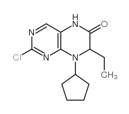 (7R)-2-氯-8-环戊烷基-7-乙基-7,8-二氢-6(5H)-蝶啶酮结构式