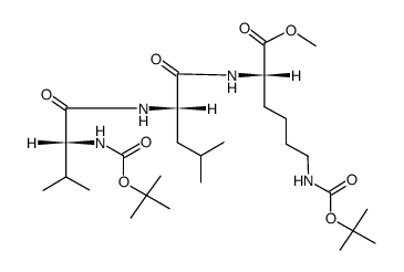 Nα-(tert-buthoxycarbonyl)-D-valylleucyl-Nε-(tert-buthoxycarbonyl)lysine methyl ester Structure