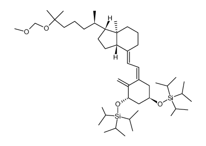 (((1R,3S,Z)-5-(2-((1R,3aS,7aR,E)-1-((R)-6-(methoxymethoxy)-6-methylheptan-2-yl)-7a-methyloctahydro-4H-inden-4-ylidene)ethylidene)-4-methylenecyclohexane-1,3-diyl)bis(oxy))bis(triisopropylsilane)结构式