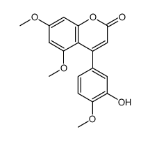 3'-hydroxy-4',5,7-trimethoxy-4-phenyl-2H-1-benzopyran-2-one结构式