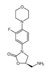 2-Oxazolidinone, 5-(aminomethyl)-3-[3-fluoro-4-(4-morpholinyl)phenyl]-, (5R)结构式