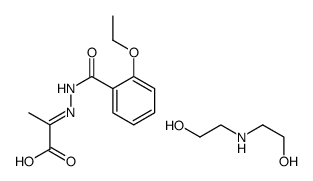 (1-carboxyethylidene)-2-ethoxybenzohydrazide, compound with 2,2'-iminodiethanol (1:1) Structure
