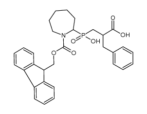 2-benzyl-3-[{1-[(9H-fluoren-9-ylmethoxy)carbonyl]-2-azepanyl}(hydroxy)phosphoryl]propanoic acid结构式