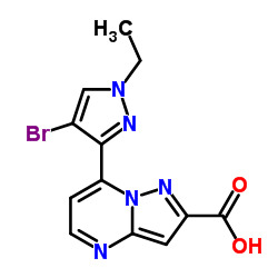 7-(4-BROMO-1-ETHYL-1 H-PYRAZOL-3-YL)-PYRAZOLO[1,5-A ]PYRIMIDINE-2-CARBOXYLIC ACID结构式