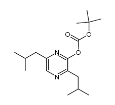2-t-butoxycarbonyloxy-3,6-diisobutylpyrazine结构式