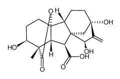 2β,4aα,7,9β-Tetrahydroxy-1-methyl-8-methylenegibbane-1α,10β-dicarboxylic acid 1,4a-lactone Structure