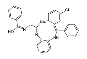 BENZAMIDE, N-((2-CHLORO-13-PHENYL-5H-DIBENZO(d,h)(1,3,6)TRIAZONIN-6-YL )METHYL)- Structure