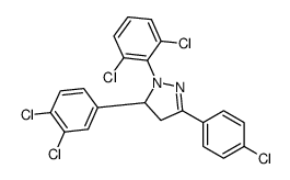 5-(4-chlorophenyl)-2-(2,6-dichlorophenyl)-3-(3,4-dichlorophenyl)-3,4-dihydropyrazole Structure