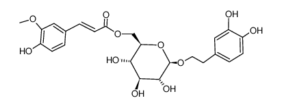 (3,4-dihydroxyphenyl)-ethyl-6-O-(E)-feruloyl-β-D-glucopyranoside Structure