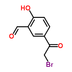 5-(2-溴乙酰基)-2-羟基苯甲醛结构式