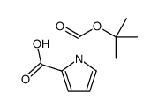 1-(叔丁氧基羰基)-1H-吡咯-2-羧酸结构式