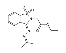 ethyl 2-(1,1-dioxido-3-(propan-2-ylidenehydrazono)benzo[d]isothiazol-2(3H)-yl)acetate结构式