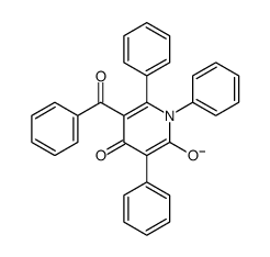 5-benzoyl-4-oxo-1,3,6-triphenylpyridin-2-olate结构式
