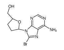 [(2S,5R)-5-(6-amino-8-bromopurin-9-yl)oxolan-2-yl]methanol结构式