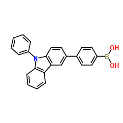 (4-(9-苯基-9H-咔唑-3-基)苯基)硼酸结构式