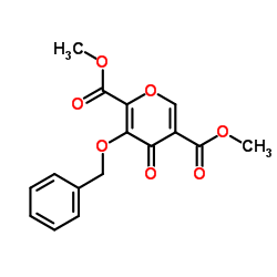 4-氧代-3-苄氧基-4H-吡喃-2,5-二甲酸二甲酯结构式