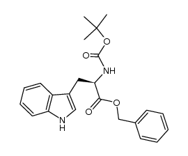 (R)-2-tert-Butoxycarbonylamino-3-(1H-indol-3-yl)-propionic acid benzyl ester结构式