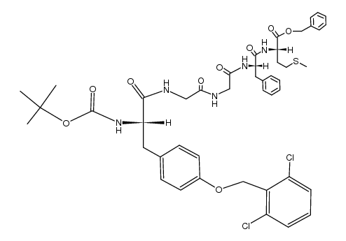 Boc-Tyr(Cl2Bzl)-Gly-Gly-Phe-Met-OBzl结构式