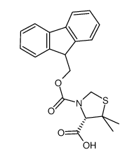 Fmoc-(S)-5,5-二甲基-1,3-噻唑烷-4-羧酸结构式