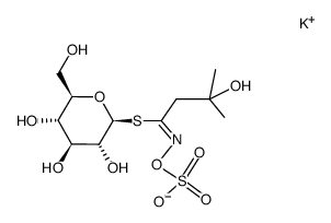 S-(β-hydroxy-N-sulfooxy-isovalerimidoyl)-1-thio-β-D-glucopyranose, potassium Structure