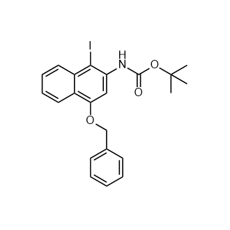 (4-(苄氧基)-1-碘萘-2-基)氨基甲酸叔丁酯结构式