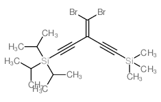 [3-(二溴亚甲基)-5-(三甲基甲硅烷基)-1,4-戊二炔-1-基]三(1-甲基乙基)硅烷结构式