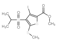 3-碘-4-(异丙磺酰基)-5-(甲基硫代)噻吩-2-羧酸甲酯结构式
