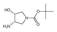 (3S,4R)-3-氨基-4-羟基吡咯烷-1-羧酸叔丁酯结构式