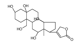 3-[(3S,5S,10R,12R,13S,14S,17R)-3,5,12,14-tetrahydroxy-10-(hydroxymethyl)-13-methyl-2,3,4,6,7,8,9,11,12,15,16,17-dodecahydro-1H-cyclopenta[a]phenanthren-17-yl]-2H-furan-5-one结构式