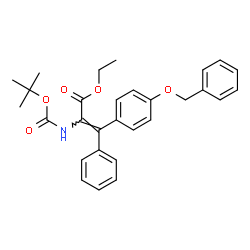 2-(BOC-氨基)-3-[4-(苄氧基)苯基]-3-苯基丙烯酸乙酯结构式