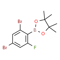 2,4-Dibromo-6-fluorophenylboronic acid pinacol ester structure