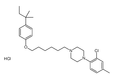 1-(2-chloro-4-methylphenyl)-4-[6-[4-(2-methylbutan-2-yl)phenoxy]hexyl]piperazine,hydrochloride Structure