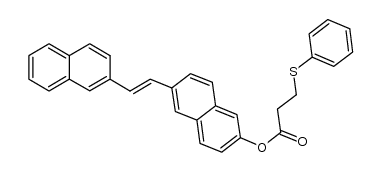 (E)-6-(2-(naphthalen-2-yl)vinyl)naphthalen-2-yl 3-(phenylthio)propanoate Structure