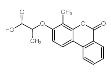 2-[(4-甲基-6-氧-6H-苯并[c]色满-3-基)氧基]丙酸结构式