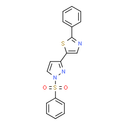 2-PHENYL-5-[1-(PHENYLSULFONYL)-1H-PYRAZOL-3-YL]-1,3-THIAZOLE结构式