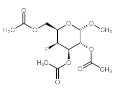 甲基 2,3,6-三-O-乙酰基-4-脱氧-4-氟代-Α-D-吡喃半乳糖苷结构式