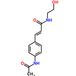 (2E)-3-(4-Acetamidophenyl)-N-(2-hydroxyethyl)acrylamide Structure