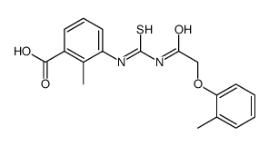 2-METHYL-3-[[[[(2-METHYLPHENOXY)ACETYL]AMINO]THIOXOMETHYL]AMINO]-BENZOIC ACID结构式