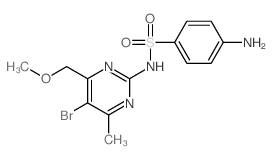 4-amino-N-[5-bromo-4-(methoxymethyl)-6-methyl-pyrimidin-2-yl]benzenesulfonamide结构式