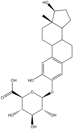 (17beta)-2,17-Dihydroxyestra-1,3,5(10)-trien-3-yl beta-D-glucopyranosiduronic acid Structure