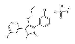 3,5-bis(3-chlorophenyl)-1,2-dimethyl-4-propoxy-1,3-dihydropyrazol-1-ium,methyl sulfate结构式