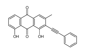 1,8-dihydroxy-3-methyl-2-(2-phenylethynyl)anthracene-9,10-dione Structure